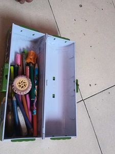 Dinosaur themed pencil box and the lock is 456