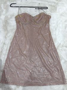 Sparkly Rose Gold Mini Dress