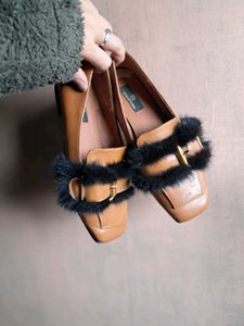 Fur Trim Mules