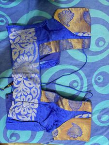 Royal Blue Saree with golden Border