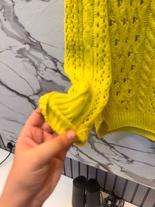 Bright Yellow green Knit Sweater