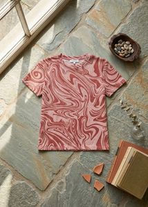 SALE 2 Trendy Tops - Teal Polo &amp; Swirl Print Tee