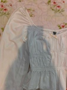 White Puff Sleeve Crop Top