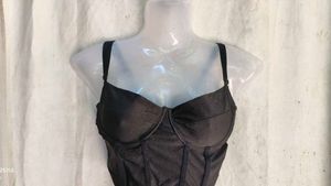 Black Corset Crop Top