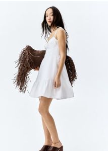 Tie-Top White Poplin Summer Dress