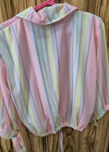 Pastel Striped Button-Up Shirt