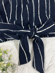 Striped Wrap Crop Top (padded)