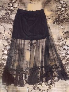 Sheer Lace Maxi Skirt