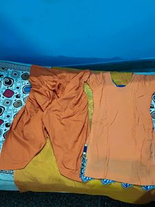 Orange Embroidered Kurta  Salwar Set