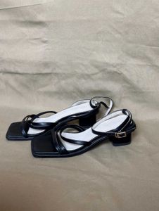 Stylish Black Square Toe Strappy Heels
