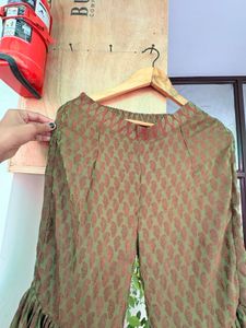 Elegant Olive Kurta with Palazzo Set