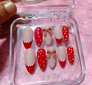 Cute Red Polka Dot Press-On Nails