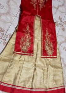 Red &amp; Gold Embellished Indian Dress