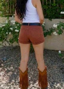 H&amp;M Brown Fringed Shorts