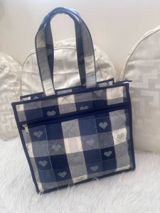 Charming Plaid Tote Bag with Bow