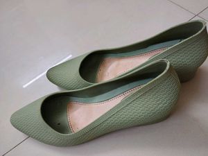 Olive Green Knit Ballet Flats