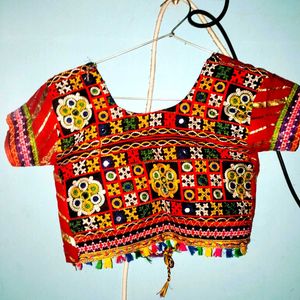 Vibrant Embroidered Crop Top