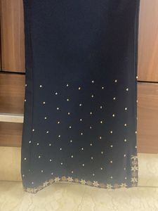 Elegant Black Embroidered Suit Set