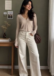 JDY by ONLY  Ribbed Knit Button-Front Cardigan