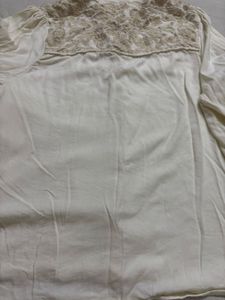 Embroidered Cream Shirt/Blouse