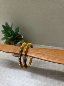 Golden Bangle With Yellow Thread