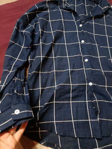 Blue Plaid Button-Down Shirt