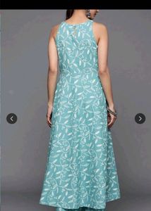 Blue Floral Print Kurta Set