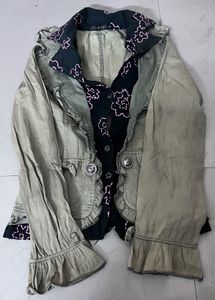 Stylist woman Jacket with Embroidered Floral Print