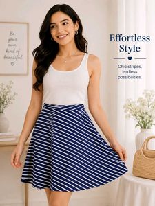 💙Striped Blue skirt