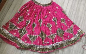 Embroidered Pink Lehenga Skirt