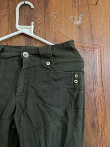 Olive Green Cargo Capris Y2K