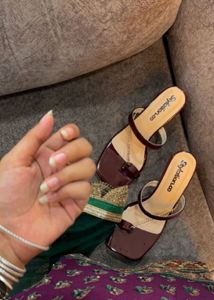 Burgundy Heeled Sandals