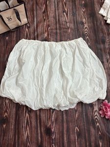 White Cotton Bubble Skirt