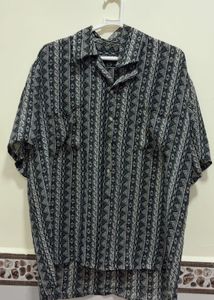 Retro Geo Print Short Sleeve Shirt