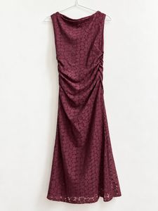 Elegant Burgundy Lace Dress