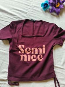 Maroon Graphic Print T-Shirt