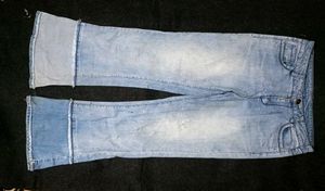 Light Wash Folded Cuff jeans ( low waist)