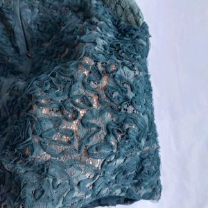 Elegant Teal Floral Lace Dress✨️
