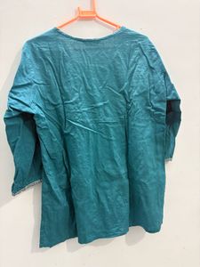 Teal Embroidered Kurta