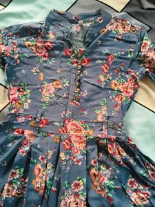 Beautiful Floral Print Ethnic Gown cum kurti top