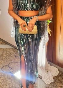 Stunning Sequin Crop Top &amp; Skirt Set