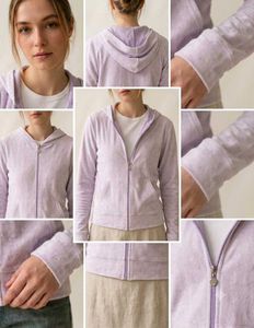 Lavender Velour Zip-Up Hoodie