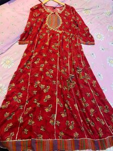 Elegant Red Floral Kurta