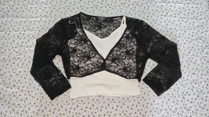 Lace Overlay Crop Top