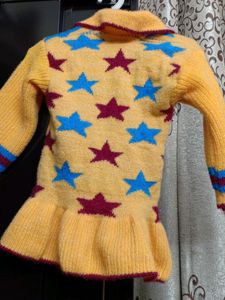 Beautiful Wool Frock Top For Baby Girl