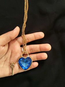 Heart Pendant Necklace with Key Charm