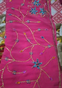 Pink Embellished Fabric