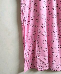 Pink Floral Print Kurta