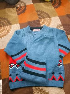 Stylish Blue Knitted Sweater