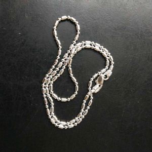 Pure Silver ._. Dot Ball Mix Snack Chain  22"inc